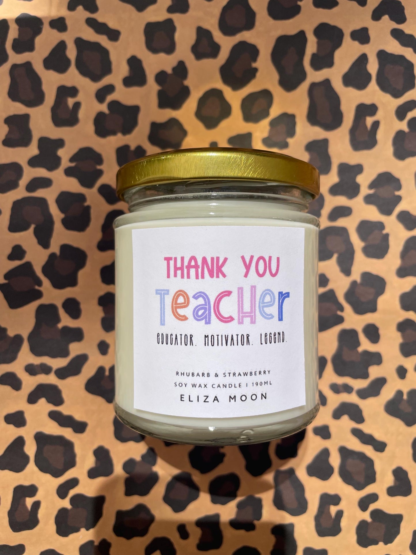 Personalised Teacher Thank you Candle Gift Teaching Assistant end of term Soy Wax candle
