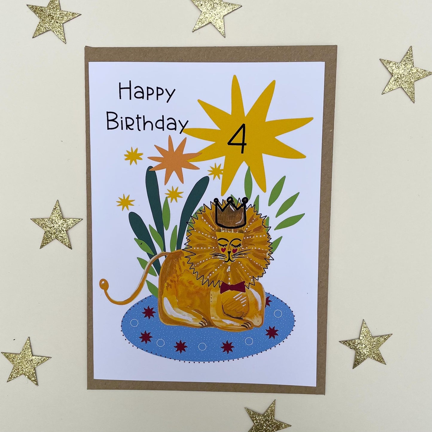 Happy Birthday Lion Greeting Card | Customise | Friend Birthday Card | Kids Birthday Card | Children’s Birthday Card | Jungle Birthday Card