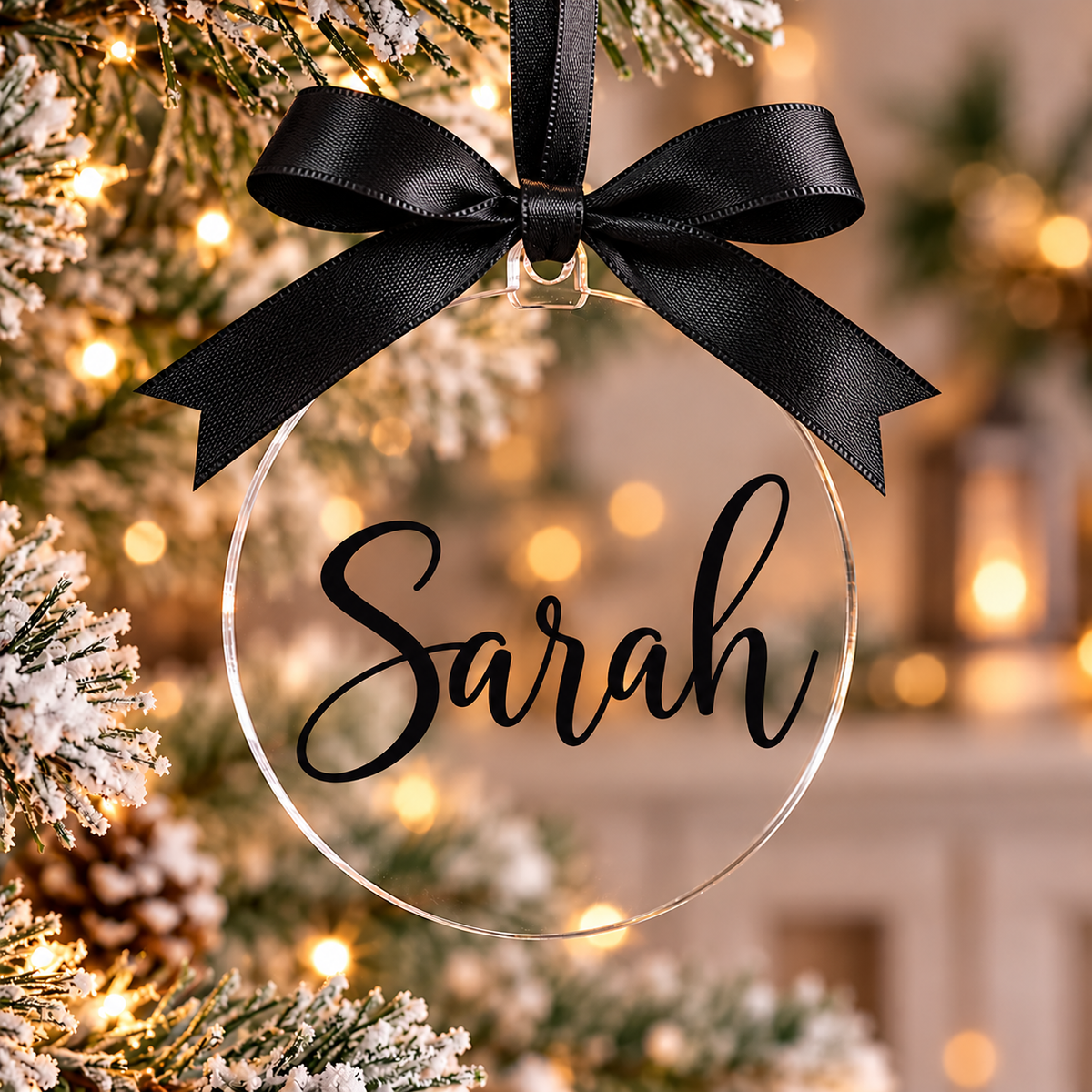 Personalised Acrylic Christmas Bauble | 10cm Name Ornament (Personalised Gift)