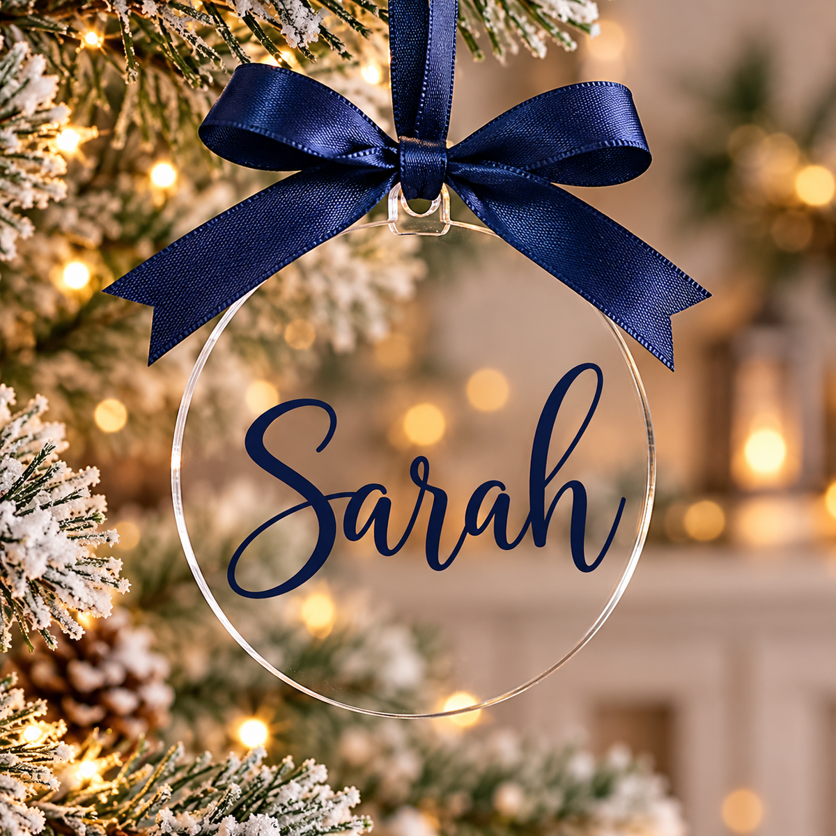 Personalised Acrylic Christmas Bauble | 10cm Name Ornament (Personalised Gift)