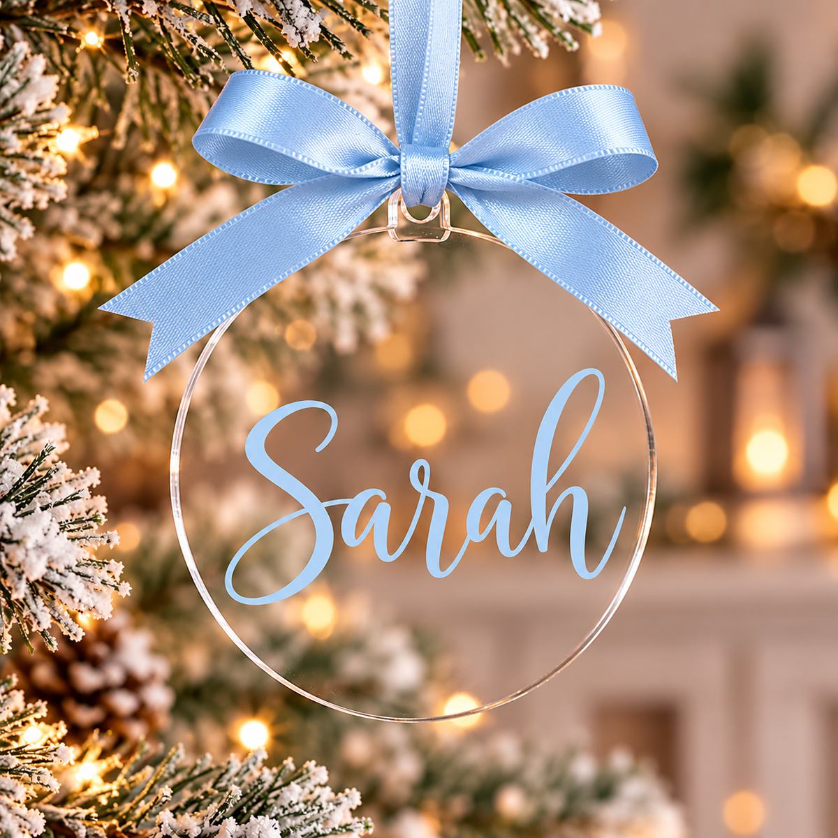 Personalised Acrylic Christmas Bauble | 10cm Name Ornament (Personalised Gift)
