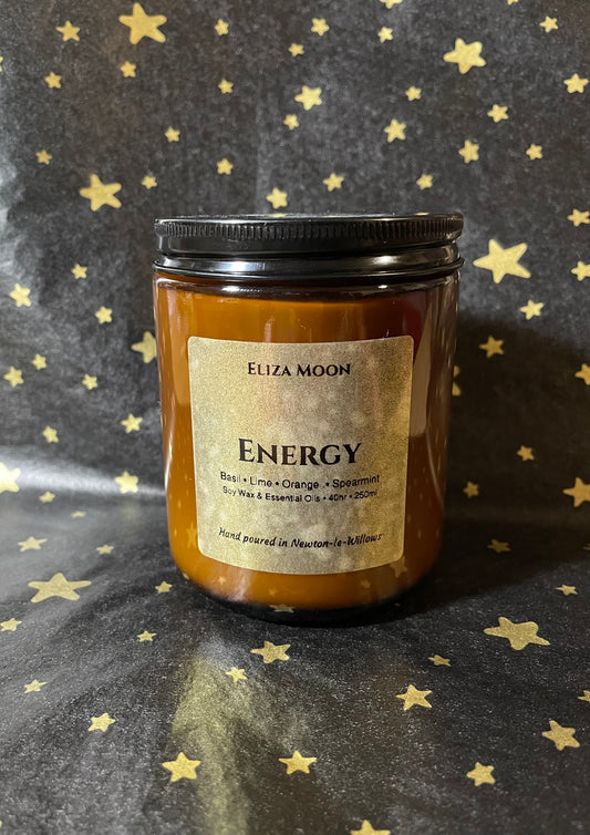 Energy Essential Oil Candle in Amber Jars