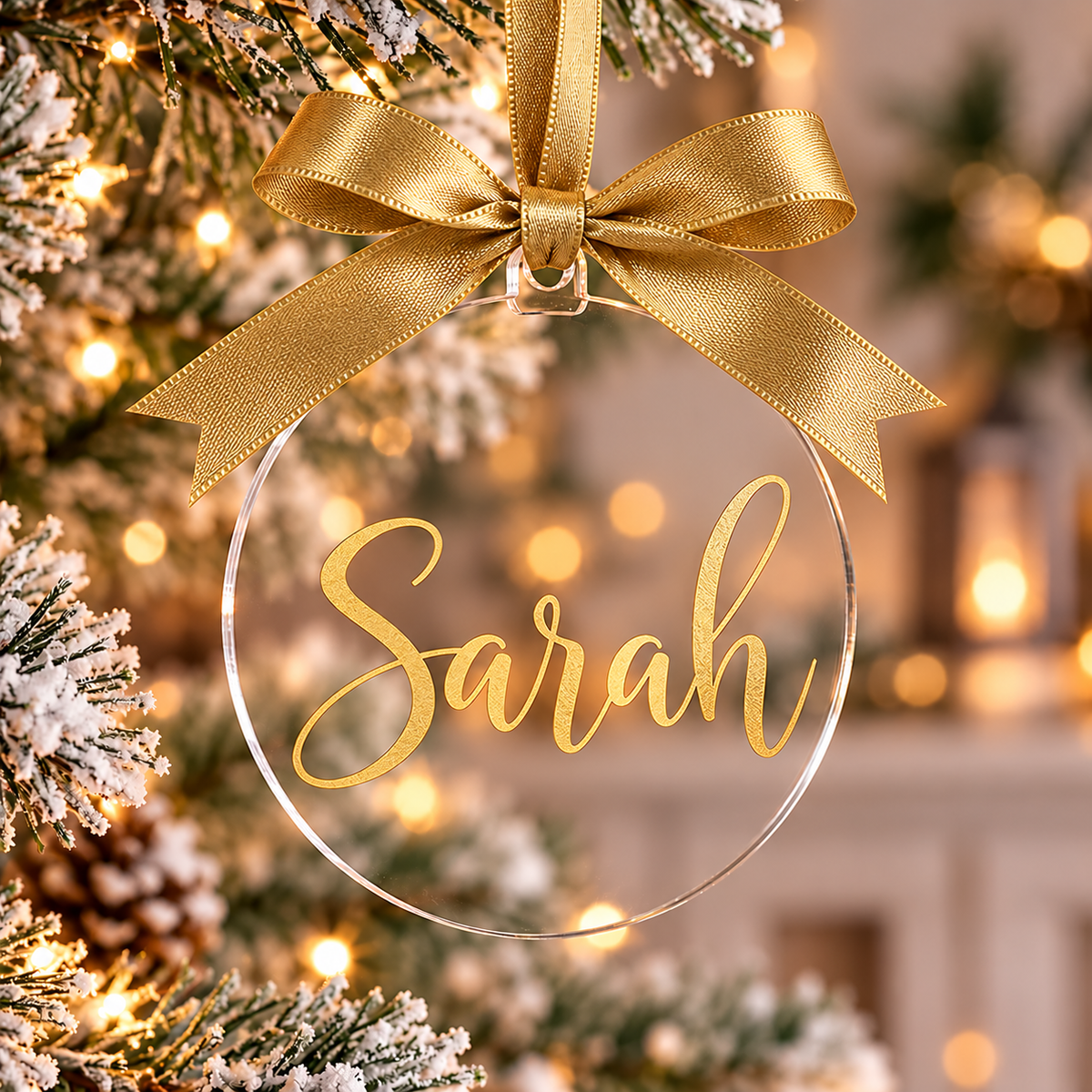 Personalised Acrylic Christmas Bauble | 10cm Name Ornament (Personalised Gift)