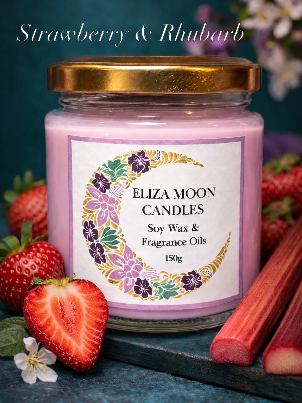 Rhubarb and Strawberry Soy Wax Candle