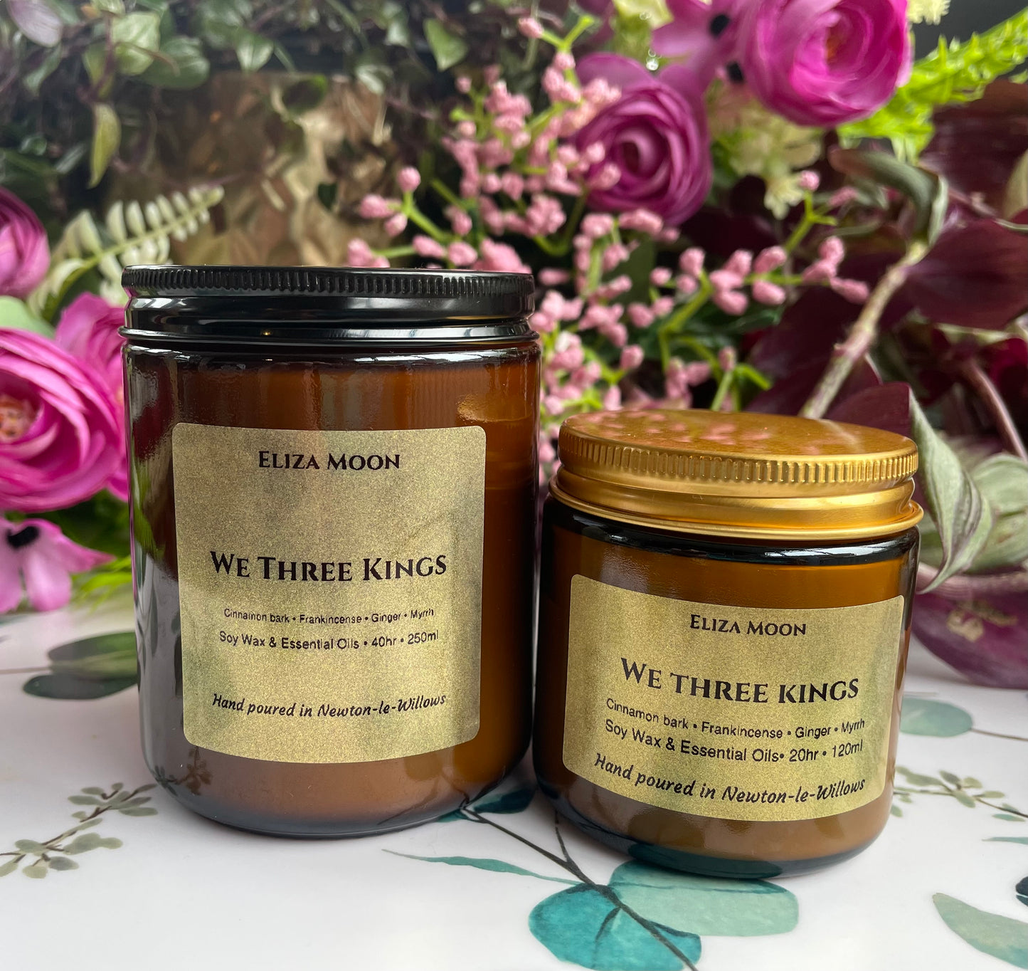 We Three Kings  Essential Oil Candle in Amber Jars