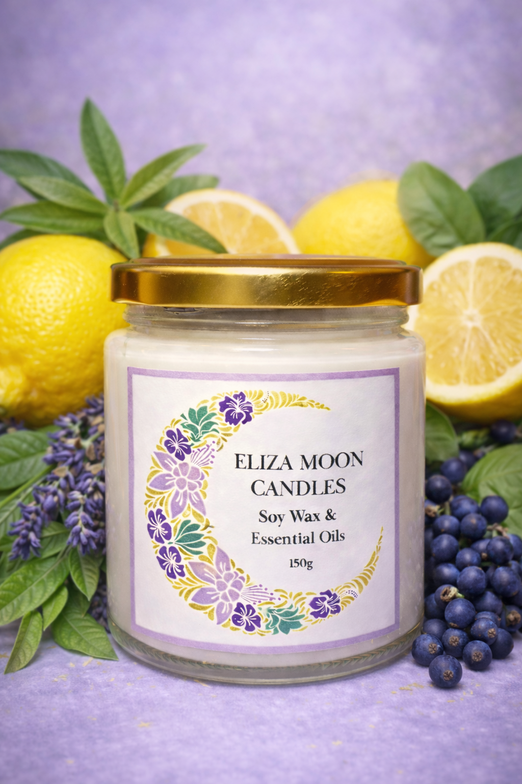 Lemon Sorbet Essential oil candles,  Aromatherapy Candles, mood boosting blends, soy wax vegan natural scents