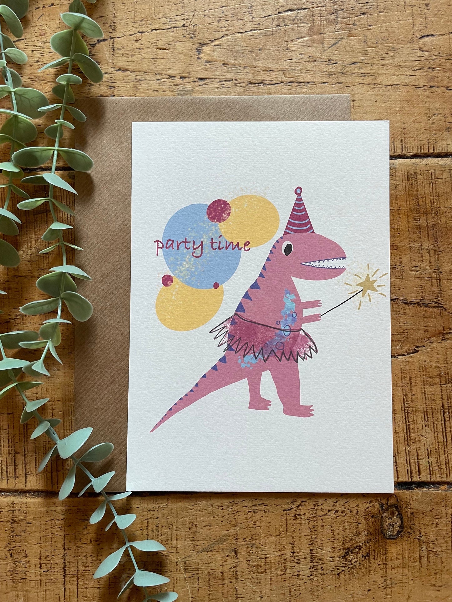 Party Time Dino Greeting Card