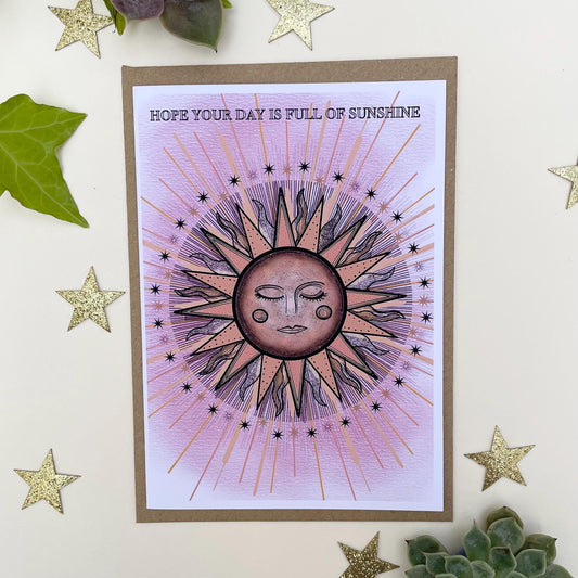 Hope Your Day Is Full Of Sunshine Greeting Card | Inner Peace | Wellbeing | Birthday Card | Zen Birthday Card | Yoga | Meditation | Sunshine