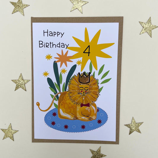 Happy Birthday Lion Greeting Card | Customise | Friend Birthday Card | Kids Birthday Card | Children’s  Birthday Card | Jungle Birthday Card